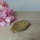 Small carved brass owl ashtray, owl pocket ashtray