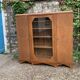 Art deco glass china cabinet in burr walnut 1930