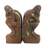 Paire de serre-livre "penseur" laiton