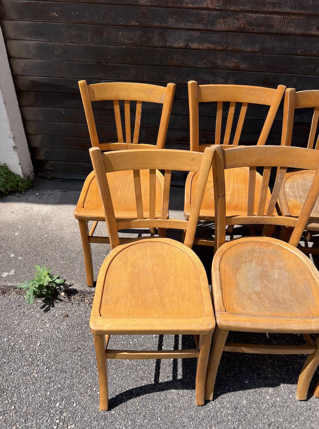 (Lot) 9 chaises bistrot vintage