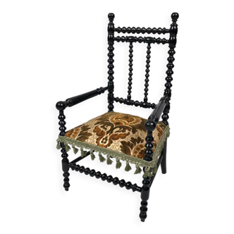 Children's chair in turned wood and black lacquered, Napoleon III era