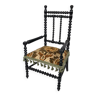 Children's chair in turned wood and black lacquered, Napoleon III era