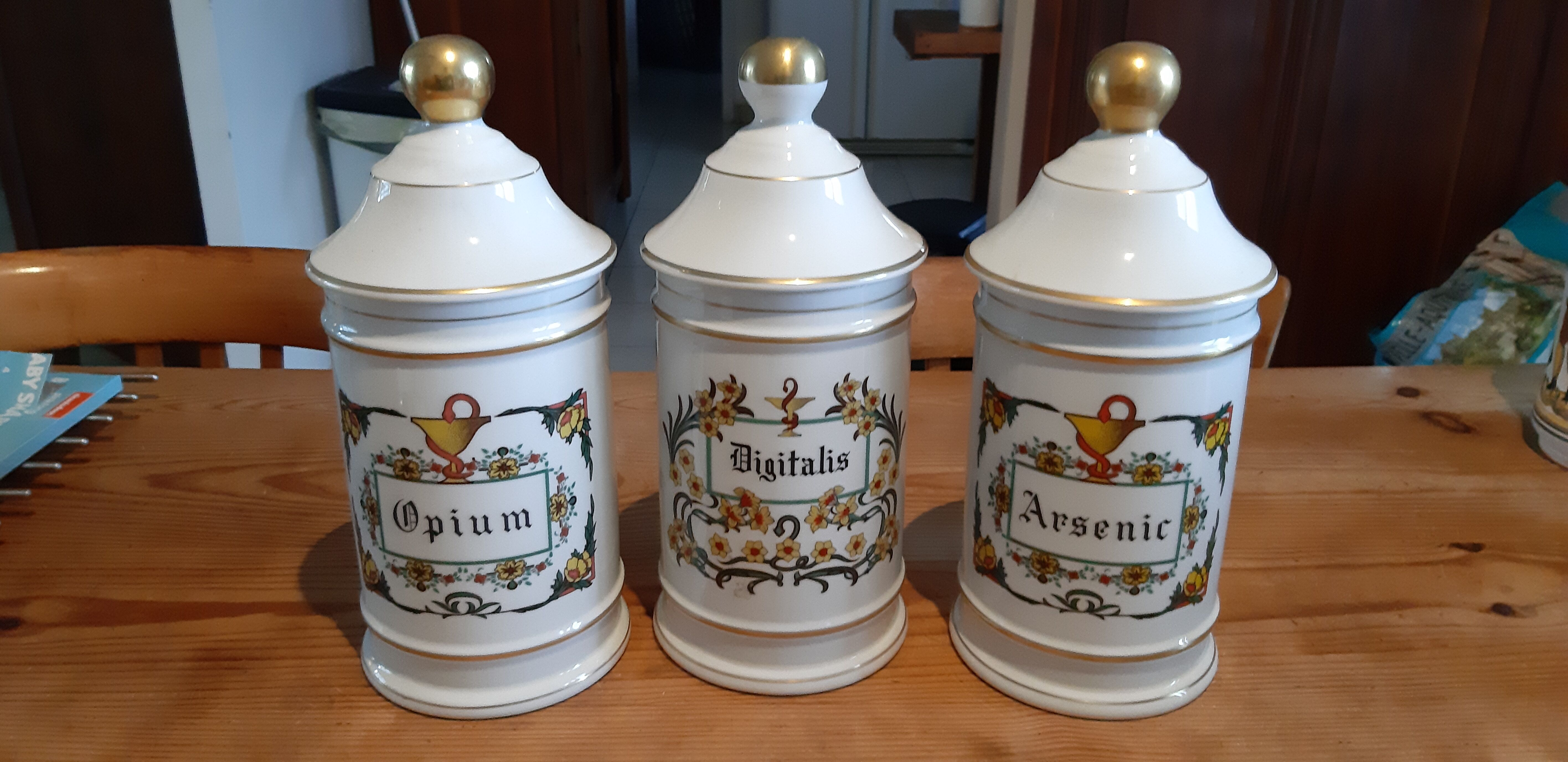 3 pots a pharmacy 19th in limoges porcelain claude caspenet