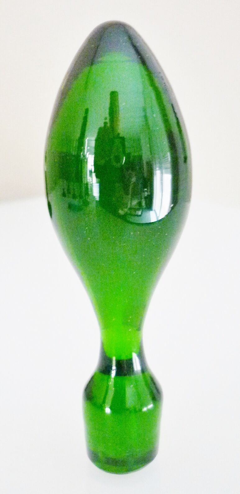 Service à liqueurs, verre soufflé, signé Portieux, 1 carafe & 6 verres sur pieds