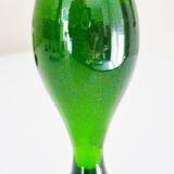Liqueur set, blown glass, signed Portieux, 1 carafe & 6 stemmed glasses