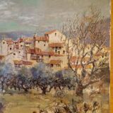 Tableau peinture oliviers