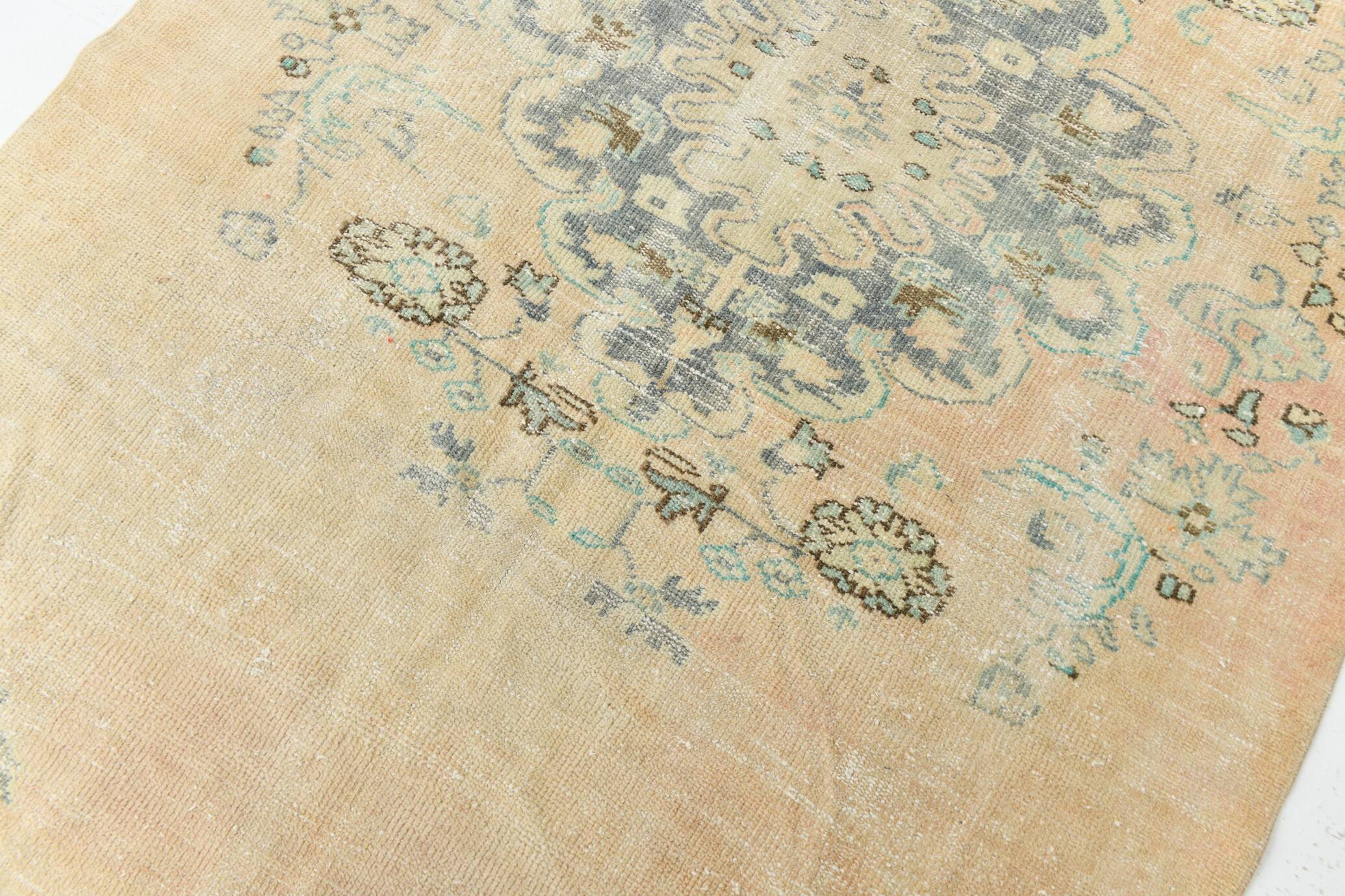 5x7 Peach Teal Green Distressed Turkish Rug, 158x227Cm SK 23057
