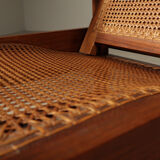 Mid-century architectural teak lounge chair with cane seat, 1950s