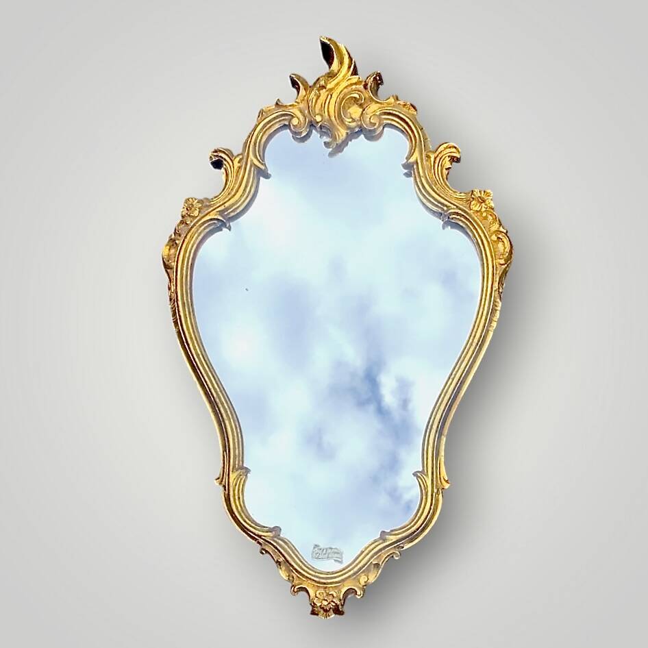 Rococo Baroque style gold leaf resin wall mirror