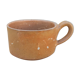 Brown sandstone cup with white spots