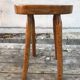 Former vintage raw wood milking tabouret