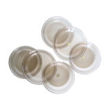 Set of 6 hollow plates Arcoroc, in gray smoked glass, vintage French