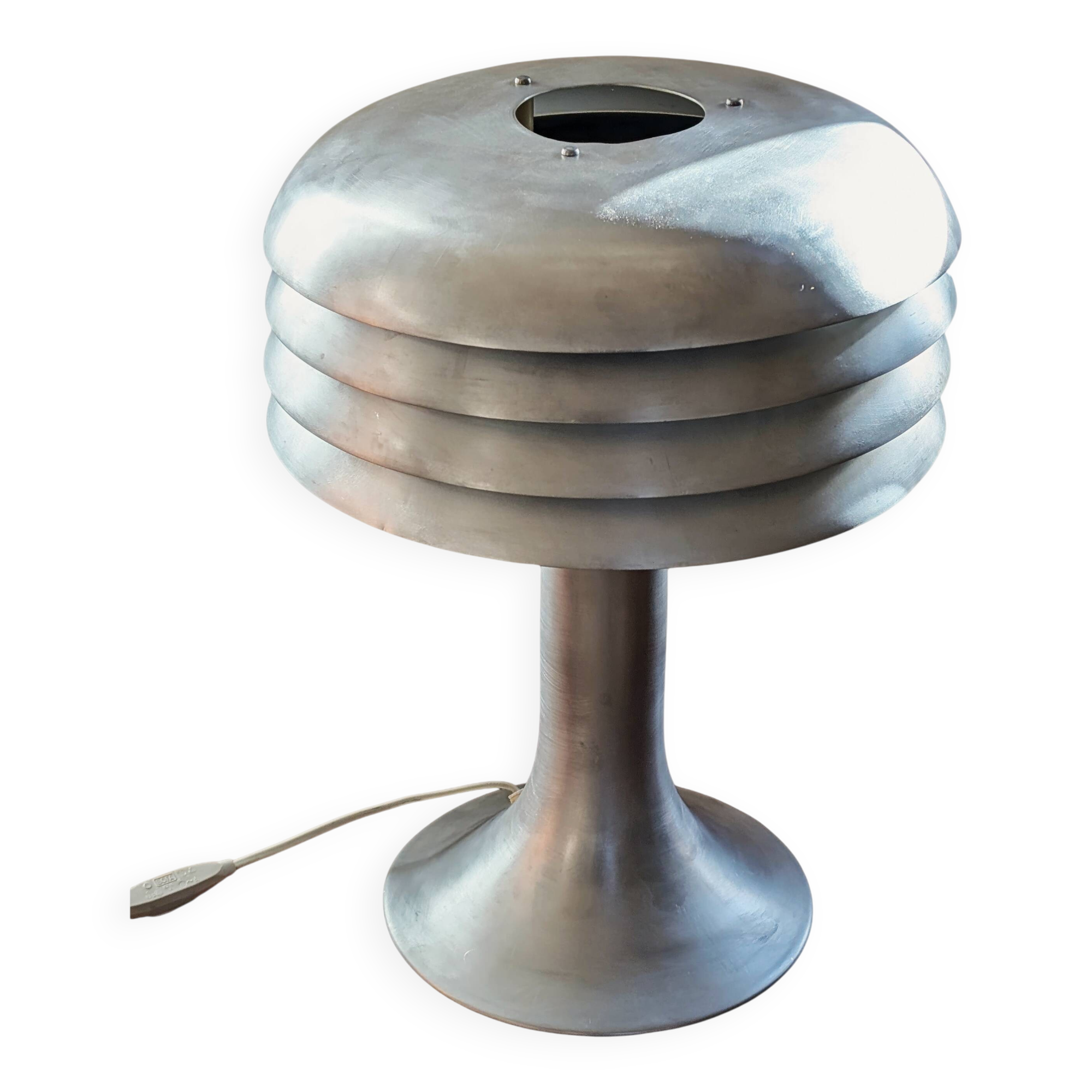 Lampe à poser champignon BN 26 de Hans-Agne Jakobsson en aluminium brossé