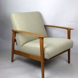 Fauteuil danoise beige en Boucle années 1970