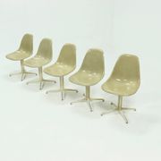 Set of 5 La Fonda Dining Chairs by Charles & Ray Eames for Vitra Herman Mil