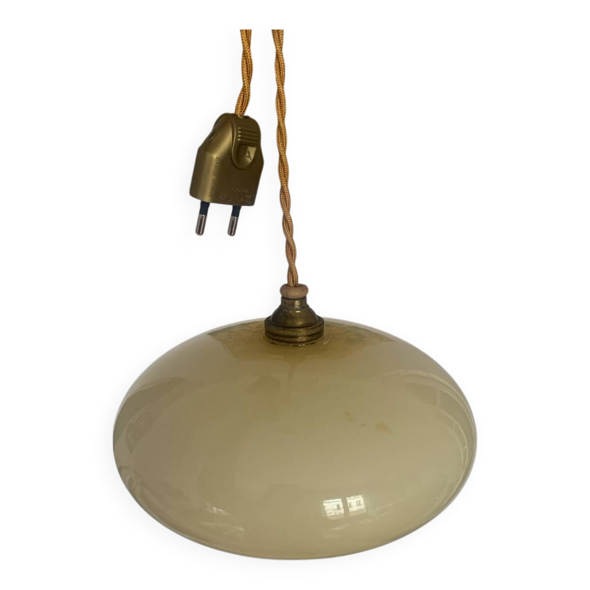 Vintage opaline globe pendant lamp / portable lamp