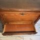 Louis XV style oak TV cabinet with drop-down flap.