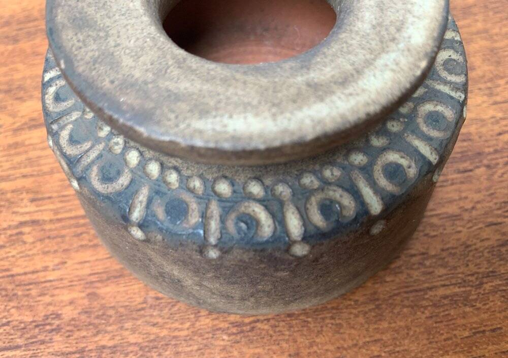 Brutalist mid-century studio pottery vase by Johannes Lessmann for Keramische Werkstatt Margaretenhöhe, Essen.