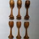 Egg cups on turned wooden legs, Scandinavian country decor