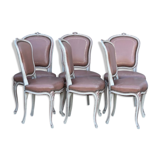 Suite of 6 Louis XV style chairs