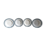 4 hollow plates in Longwy earthenware model "Suzanne" Iron Earth