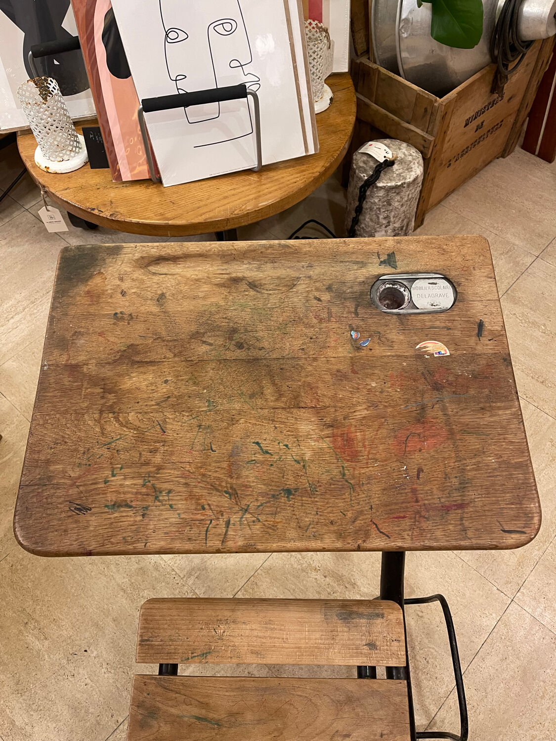 Vintage school desk – DeLagrave Paris, 1950