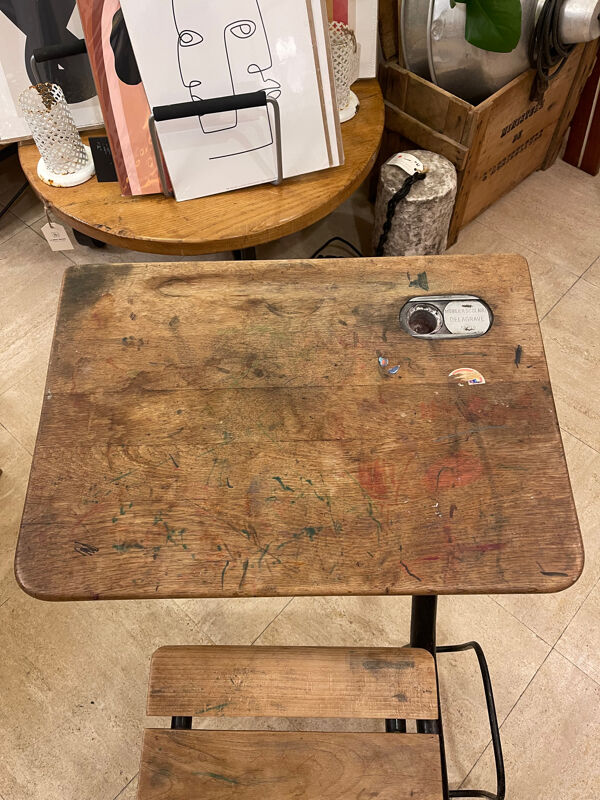 Pupitre d’écolier vintage – DeLagrave Paris, 1950