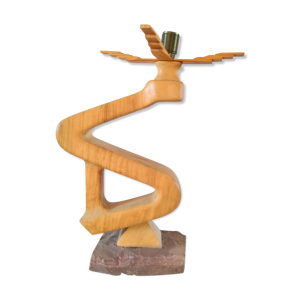 Pied de lampe bois et