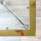 Vintage Brass and Square Beveled Glass Coffee Table