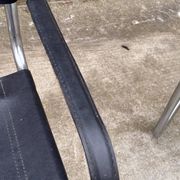 Set of 4 bauhaus cantilever chairs black leather and chrome design 80's