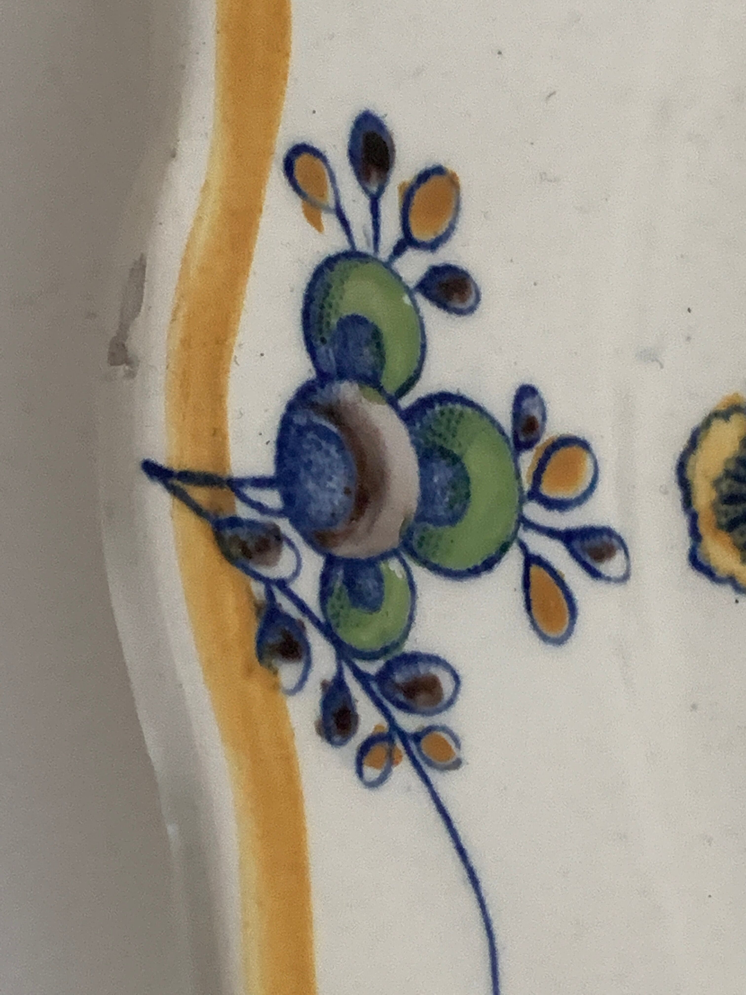 12 art nouveau flat plates from Boch La Louvière, peacock model
