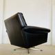 Vintage Danish mid-century leather lounge chair in black leather by G. Thams 1975