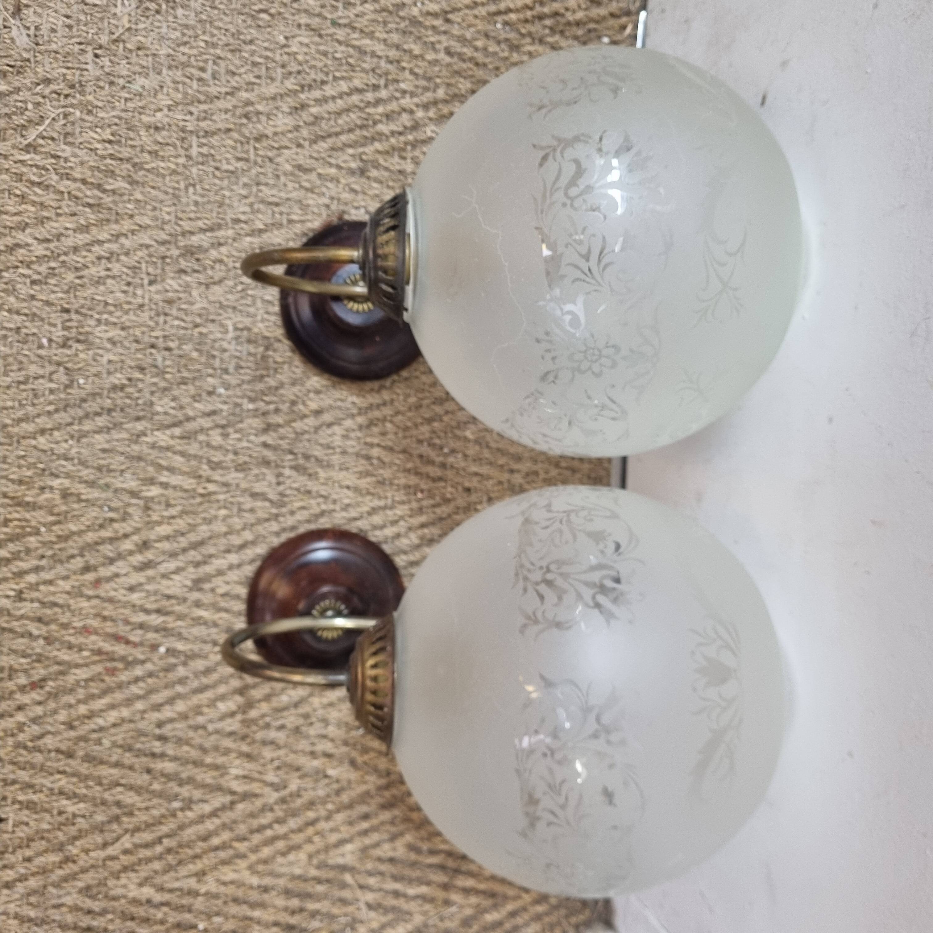 1960s glass globe wall lights