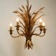 Beautiful huge 1970s gold-plated 5-arm tall metal chandelier by Hans Kögl