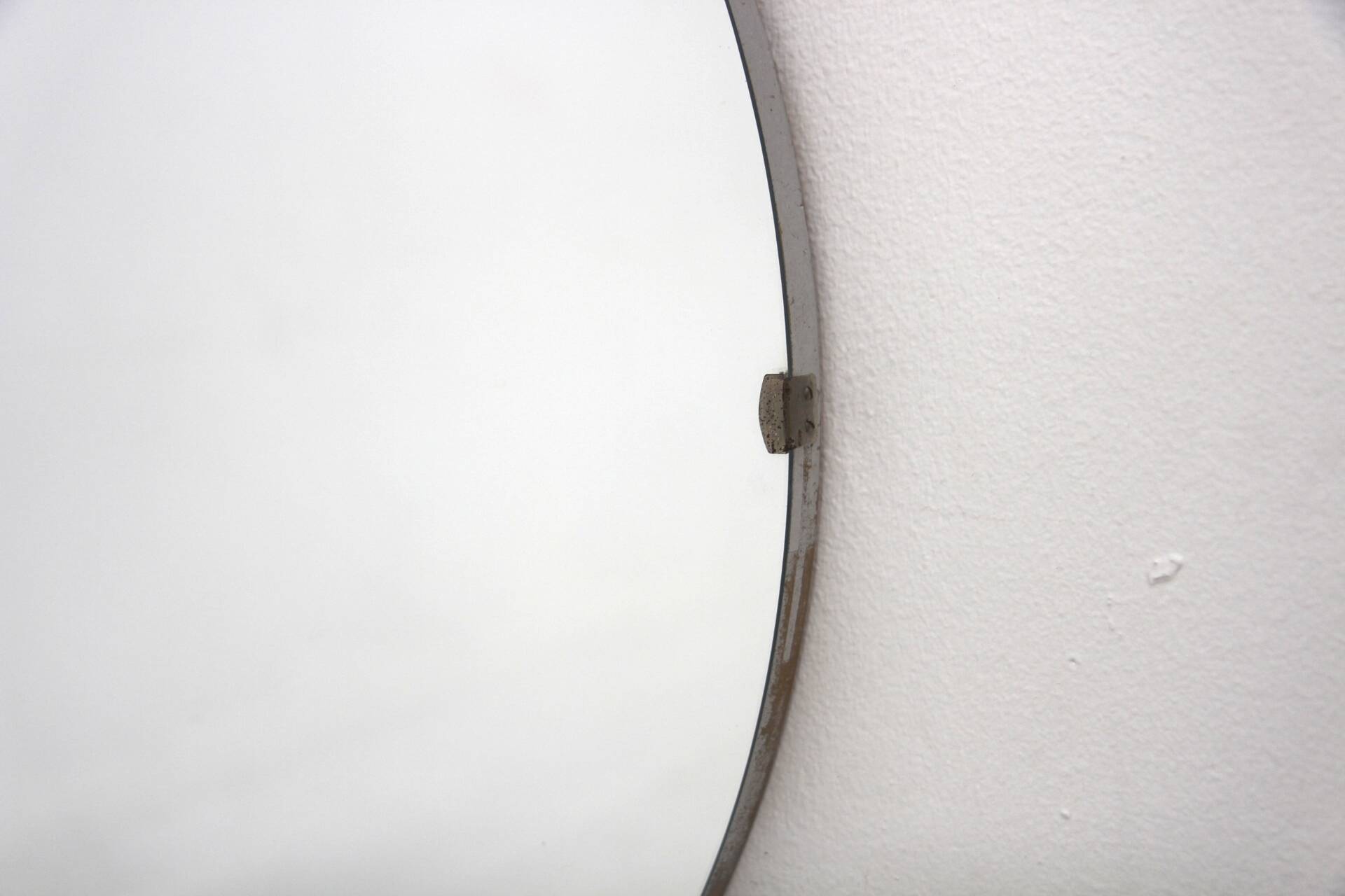 Scandinavian metal mirror, Swedish modern, Sweden, 1960, 70x70cm