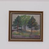 Original Mid Century Swedish Oil on Panel – “Trees, Landscape Motif” b