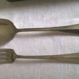 Box of 12 forks and 12 tablespoons in silver metal