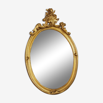 Miroir encadrement ovale XIXe style Louis XVI 54x34,5 cm. SB149