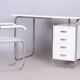 Czech Bauhaus Writing Desk with Chair in Chrome and Lacquered Wood, 1930s, Set of 2