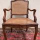 Louis XV style office chair in carved walnut