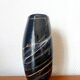 Black and gold glass vase in Murano style
