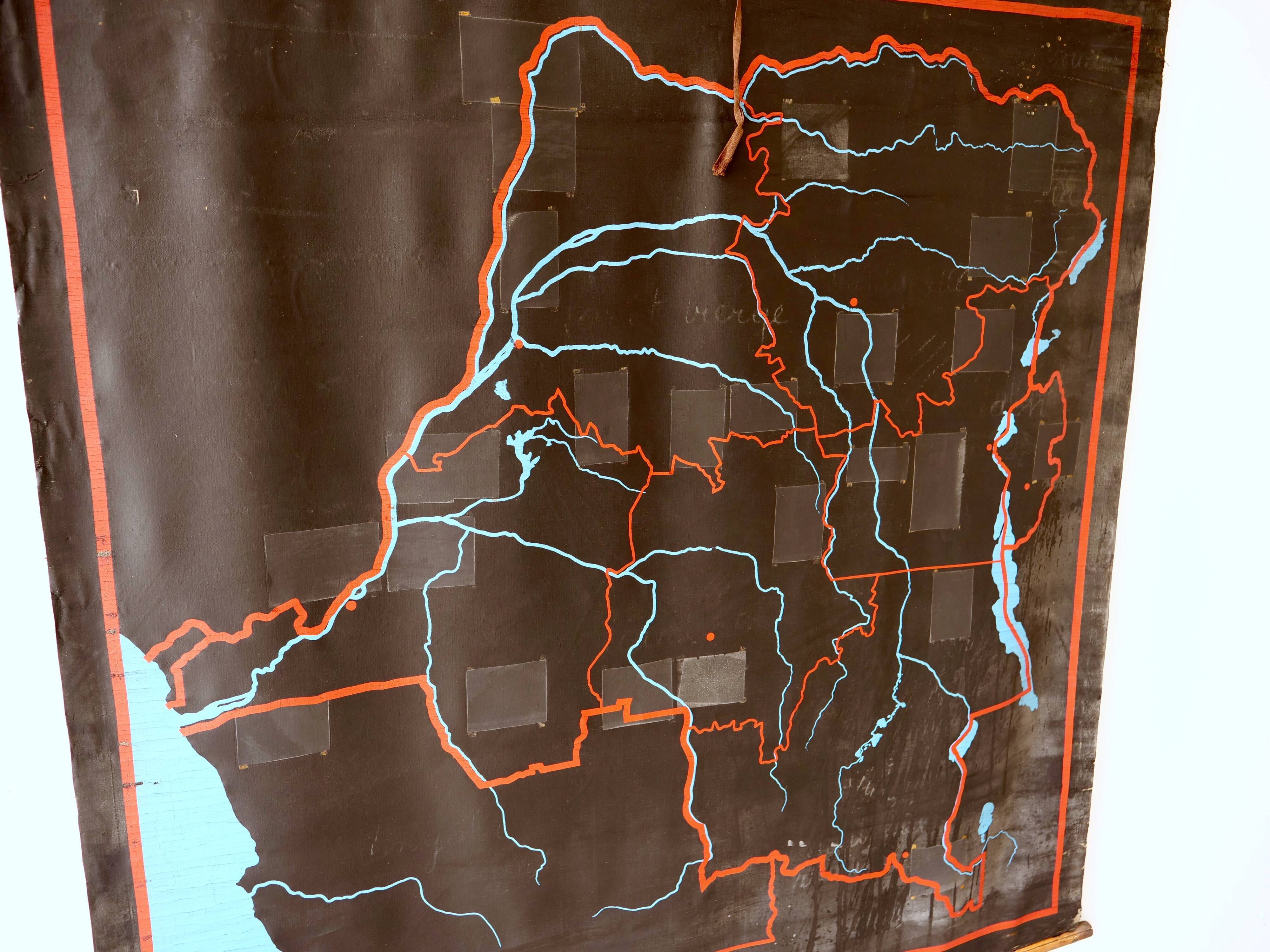 Wall map of congo silent pedagogical model ed. dossray