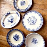 5 large serving plates, French production