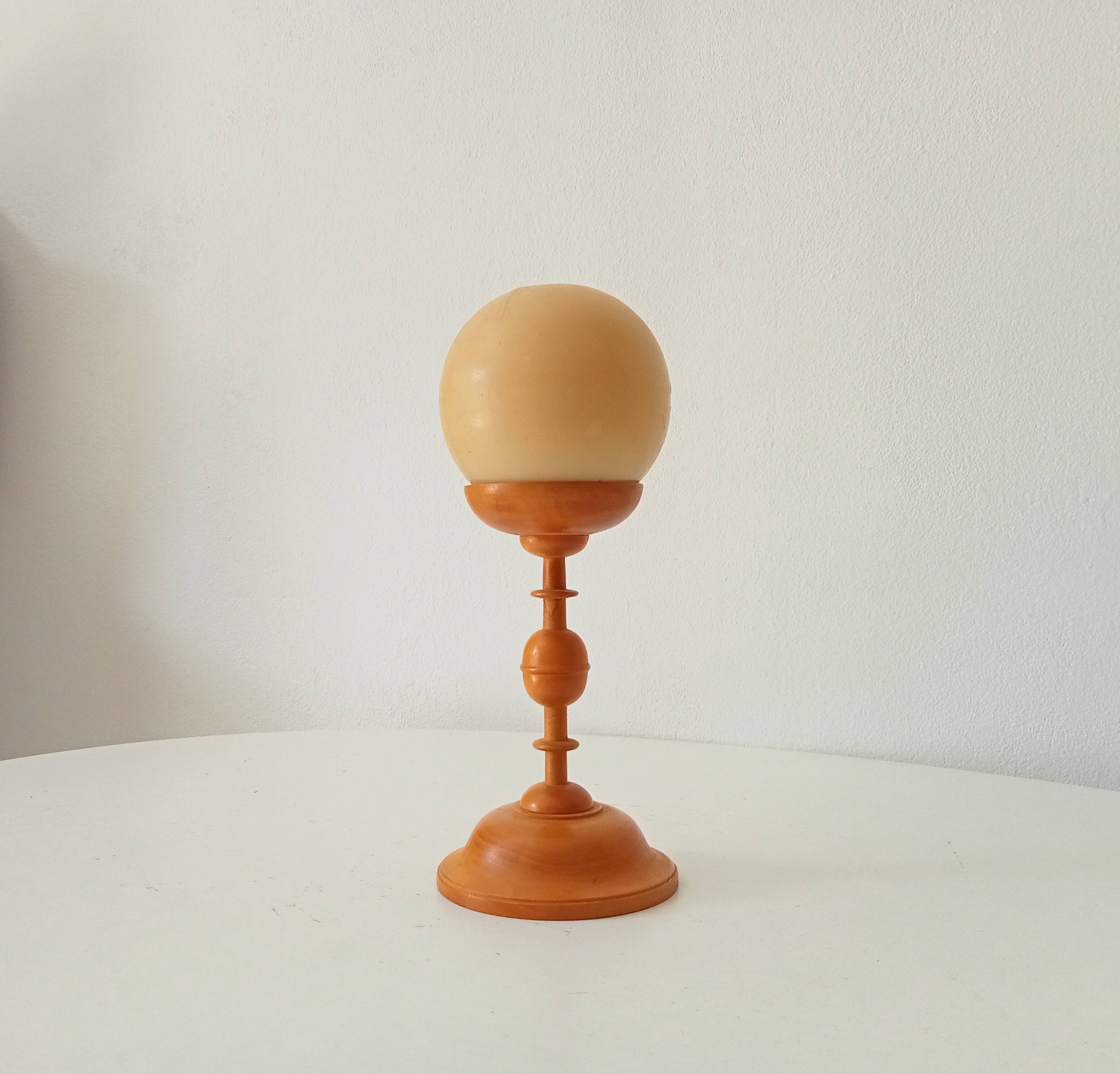 Vintage turned wooden candle holder