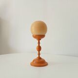Vintage turned wooden candle holder
