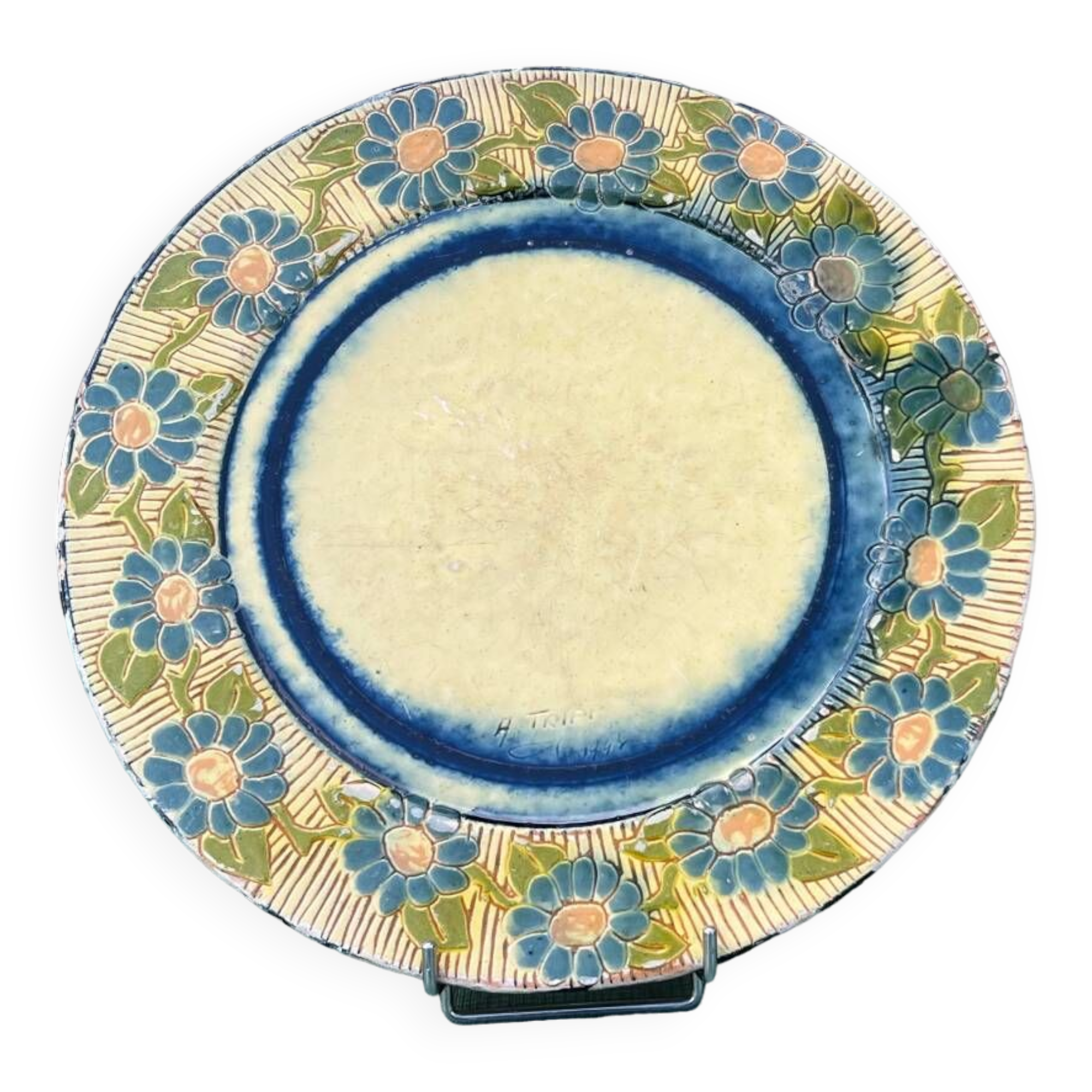 Assiette  poterie  vernissée A.Tripp 1943
