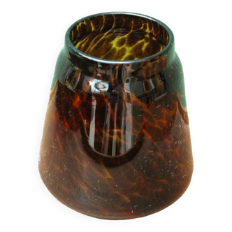 Vase tacheté en verre soufflé de Murano