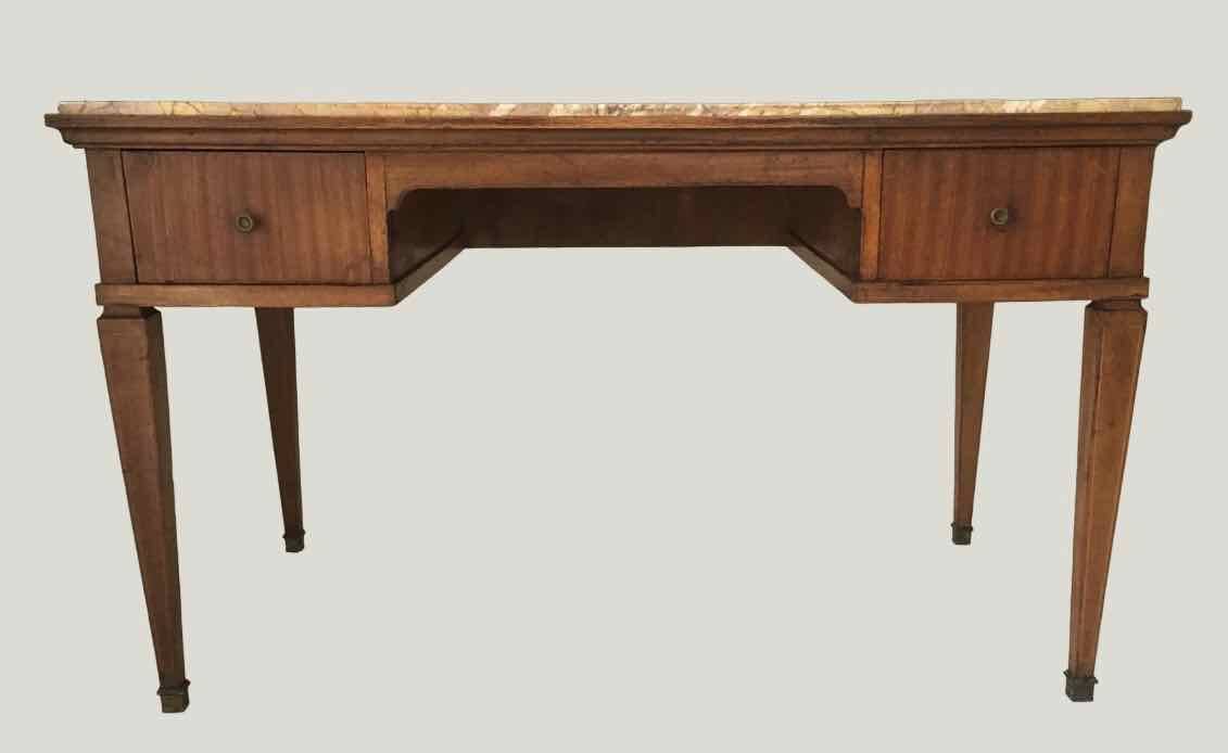 Wood and pink marble desk