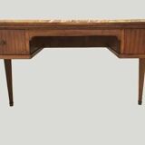 Wood and pink marble desk