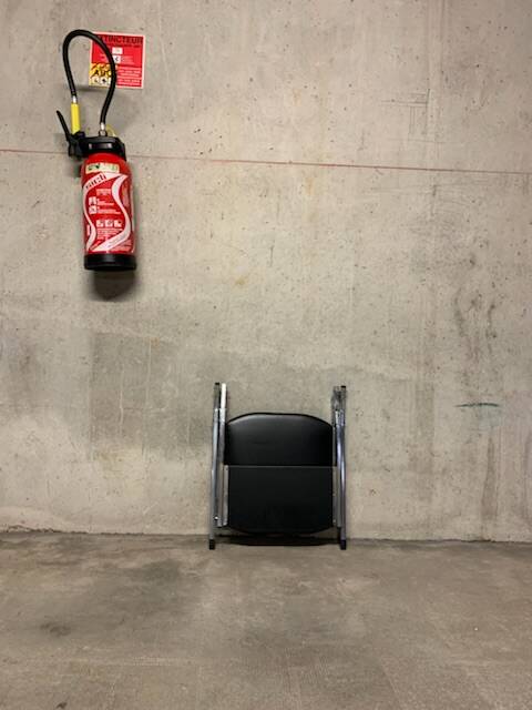 Eyrel folding chairs in chrome metal and imitation leather from the 70s